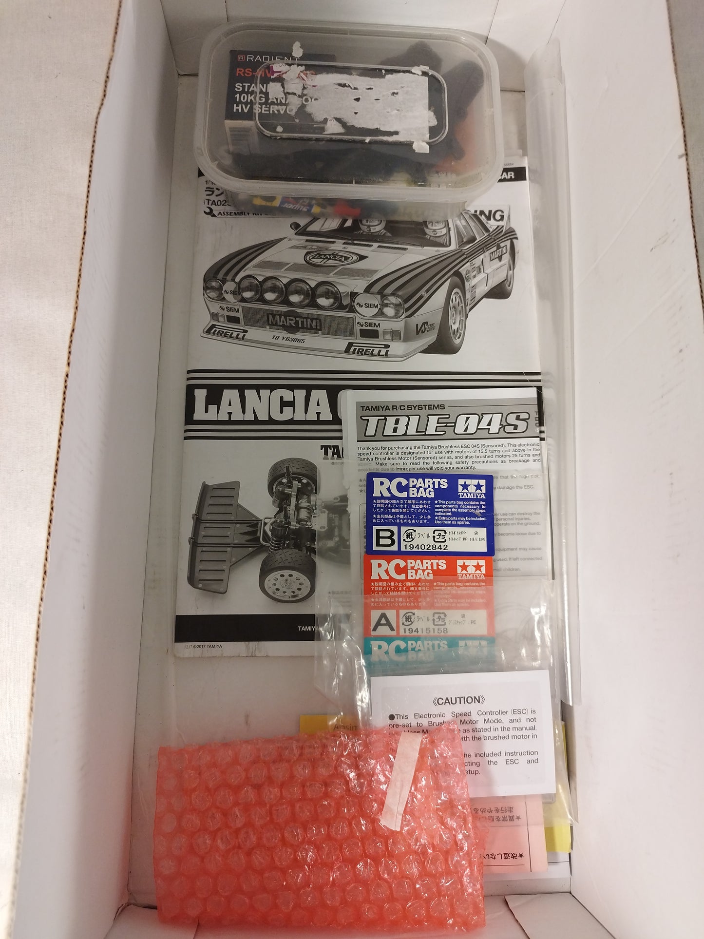 Tamiya 1/10 RC Lancia 037 Rally TT02S Chassis 58654 and Absima 2.4ghz Radio Kit