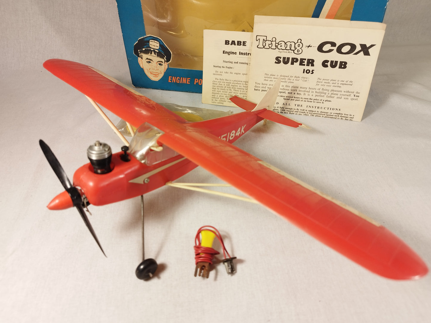 Triang Cox Super Cub 150 Control Line Aircraft Nitro Engine Free Flight - Unflown!