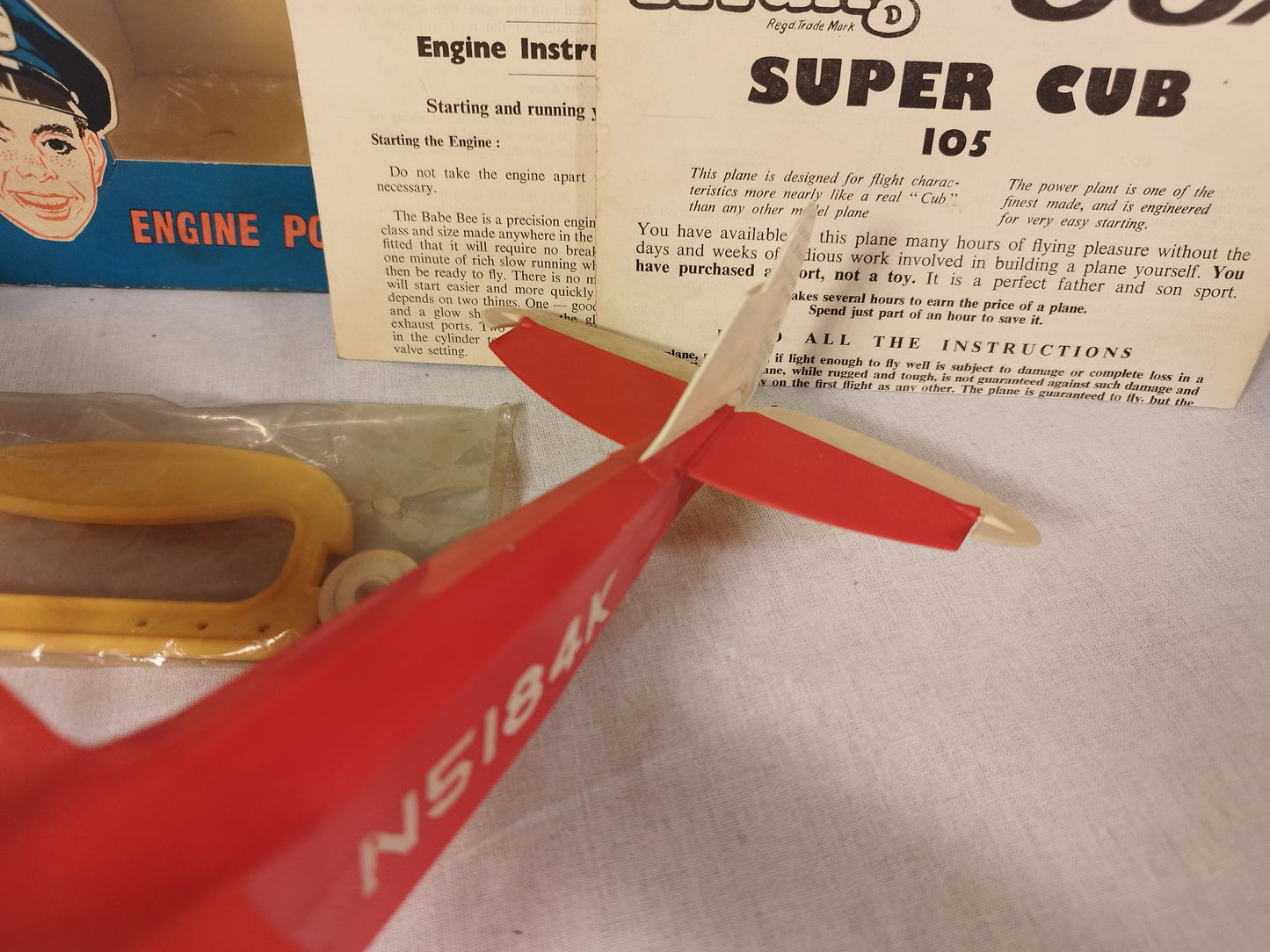 Triang Cox Super Cub 150 Control Line Aircraft Nitro Engine Free Flight - Unflown!