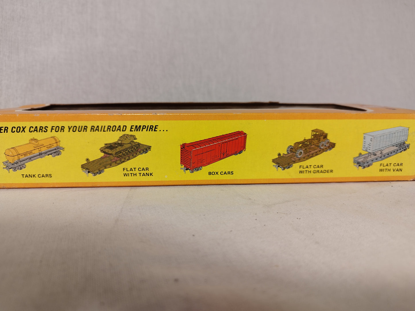Cox HO/OO Gauge Half Box Car with Race Car Wagon - Very Rare!