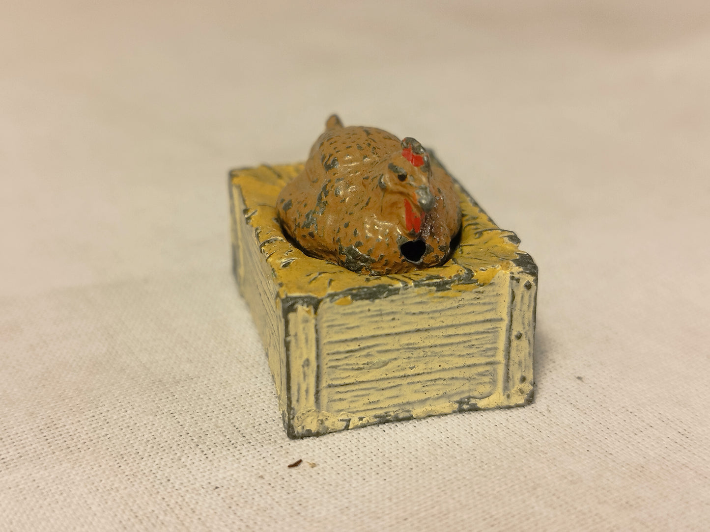 John Hill Co Lead Farm Hen and Nesting Box - Pre War