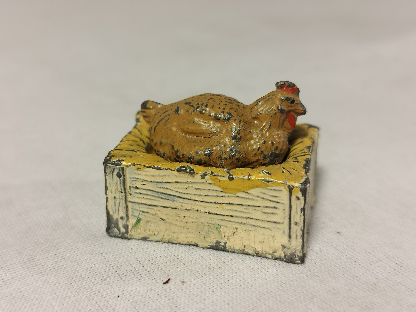 John Hill Co Lead Farm Hen and Nesting Box - Pre War