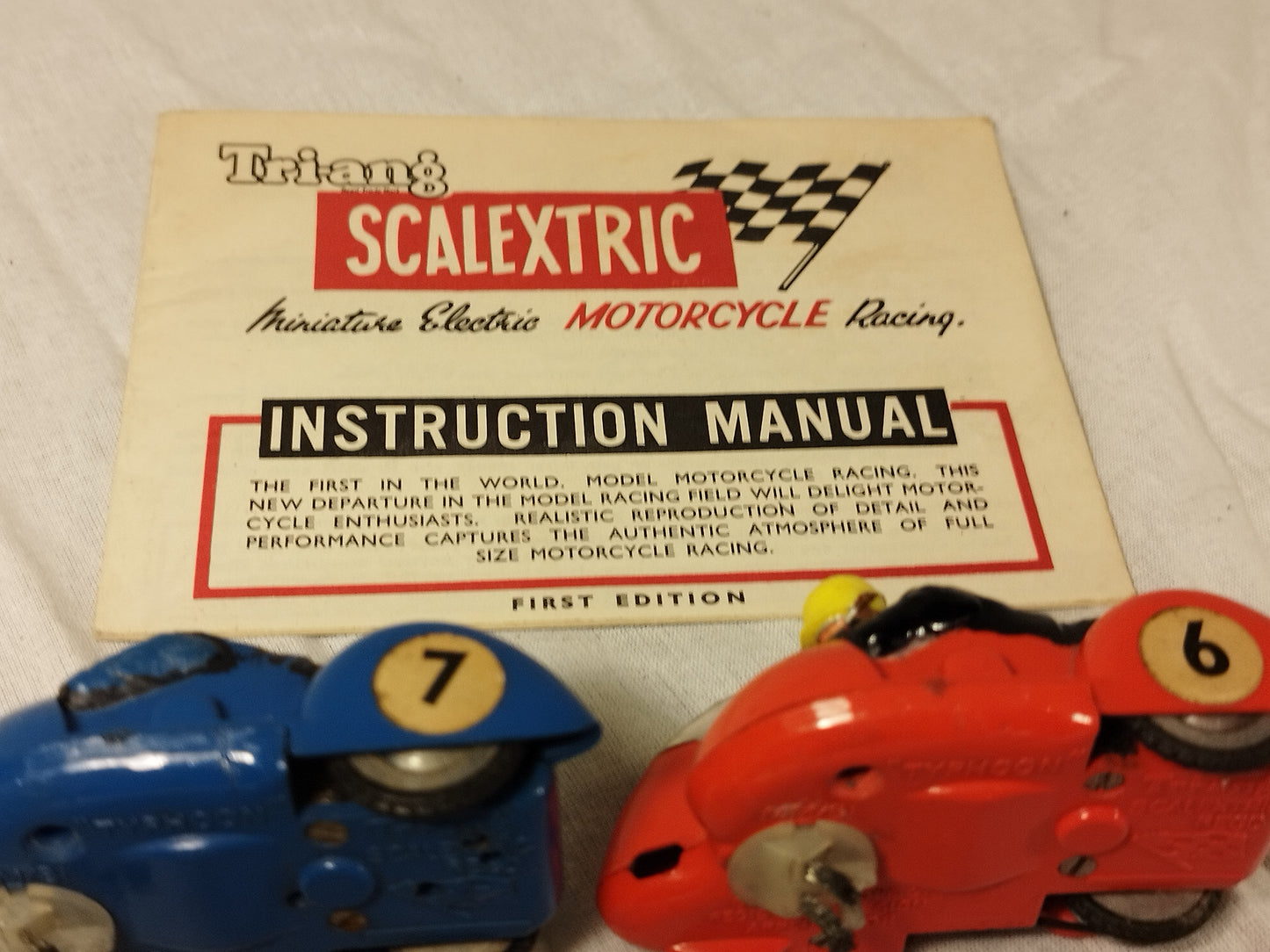 Triang Scalextric MM.81 Sidecar Outfit "Typhoon" and Set Instructions Lot