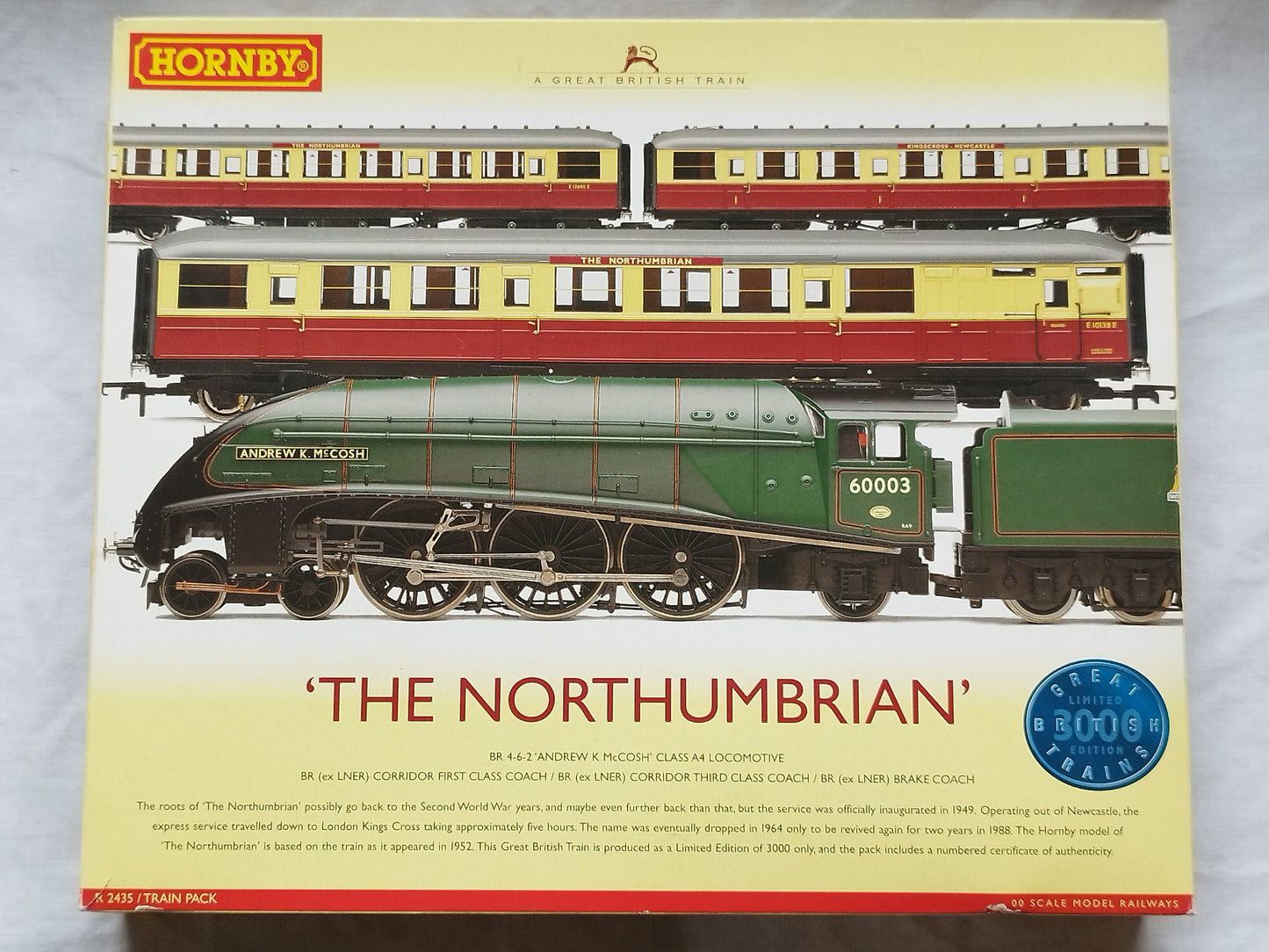 Hornby Train Pack R2435 "The Northumbrian" BR A4 Loco + 3 Coaches