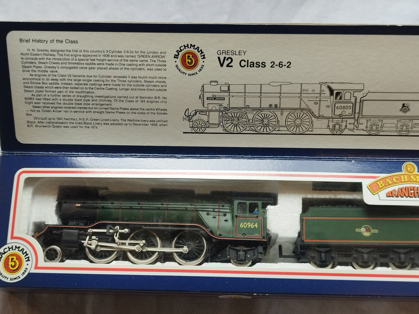 Bachmann 31-552 V2 Class "Durham Light Infantry" 60964 BR Green