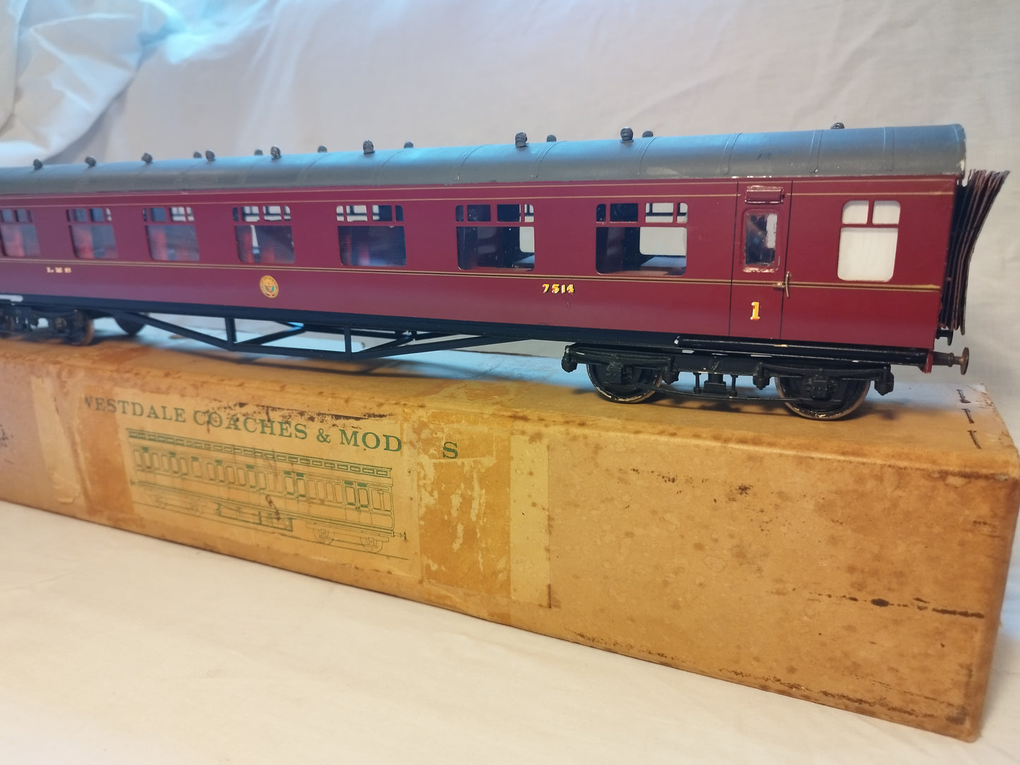 Westdale (Exley) O Gauge LMS Non-Corridor 1st Class Coach - Boxed