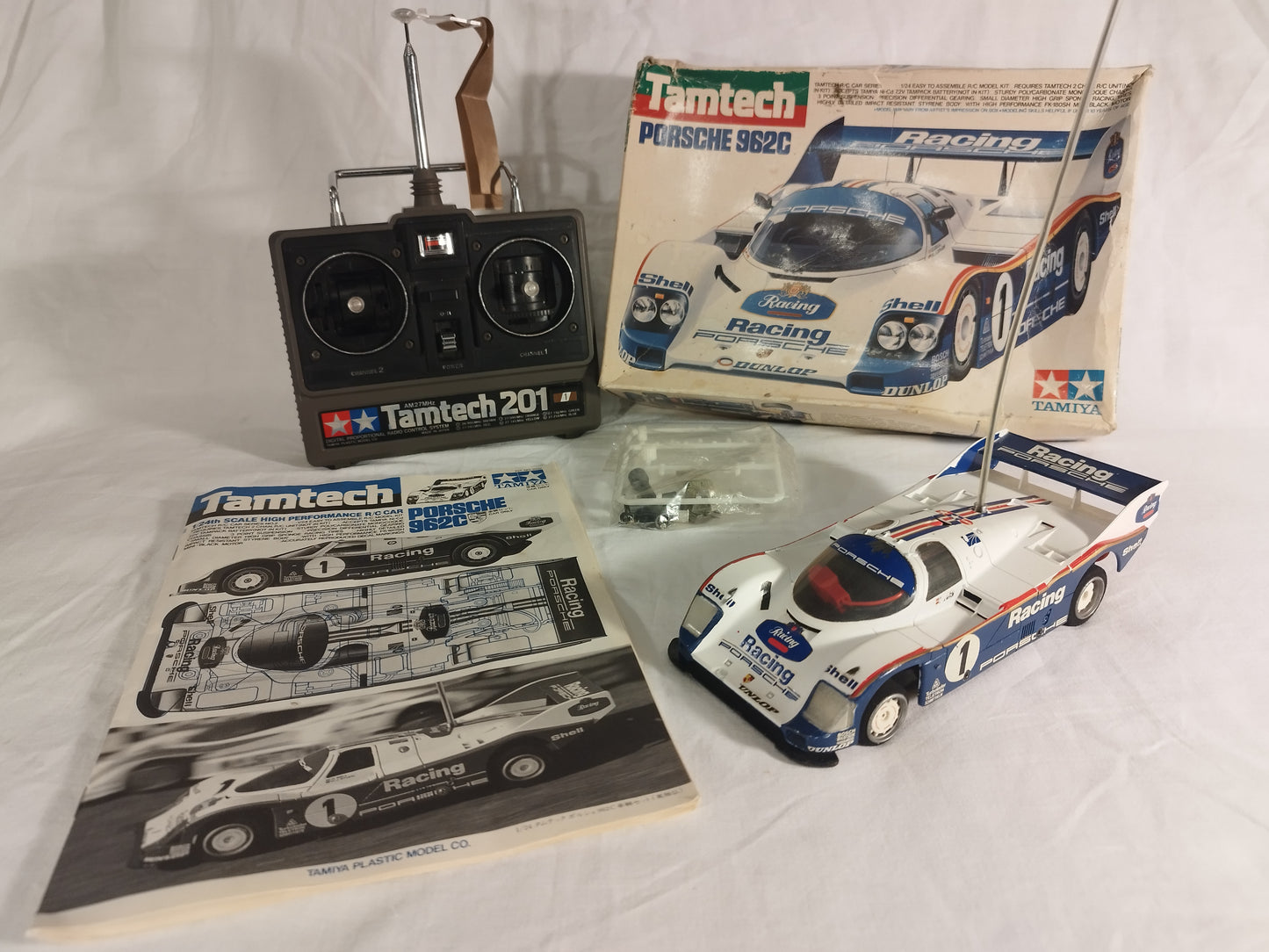 Tamiya Tamtech 1/24 RC Porsche 962c and Radio Gear - Working! Rare!