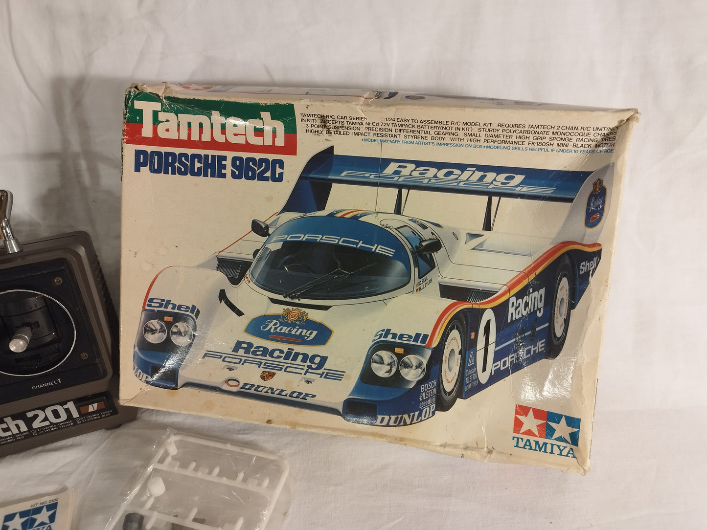 Tamiya Tamtech 1/24 RC Porsche 962c and Radio Gear - Working! Rare!