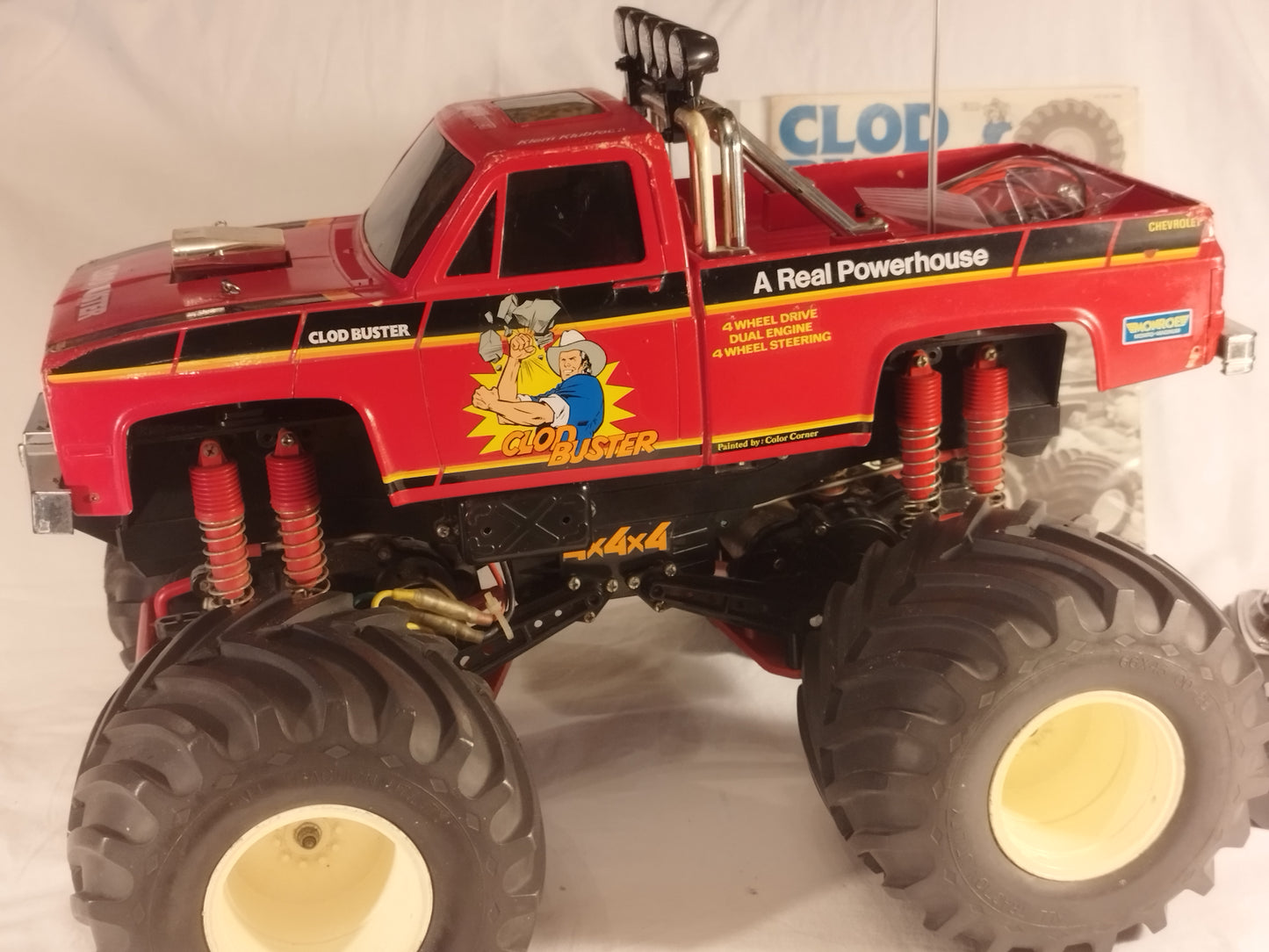 1987 Tamiya "Clod Buster" 1/10 RC Monster Truck - Chevy Bowtie