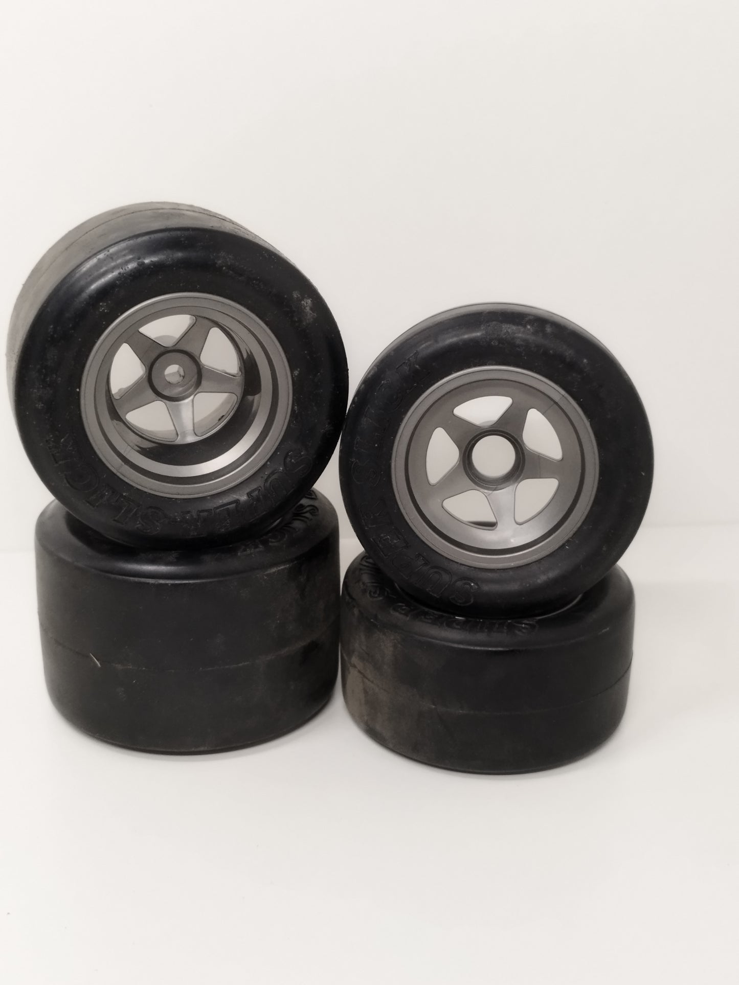 Tamiya 1/14 QD 46003 #3 Wheels and Slicks Set - Scarce