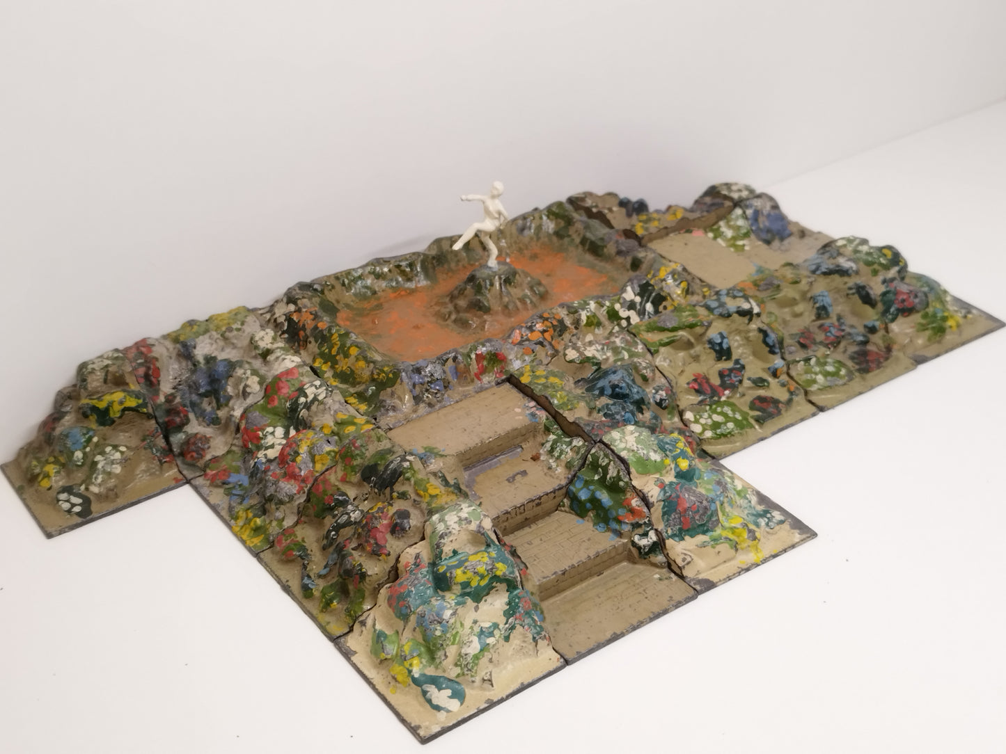 Britains Floral Garden Lily Pond with Nymph #67, Rockery and Terracing Scene - Pre War (A3)