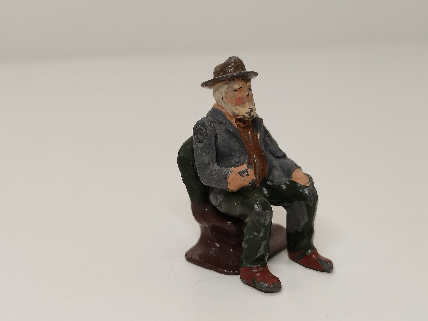 Britains Pre War Lead "Aged Man" with Chair