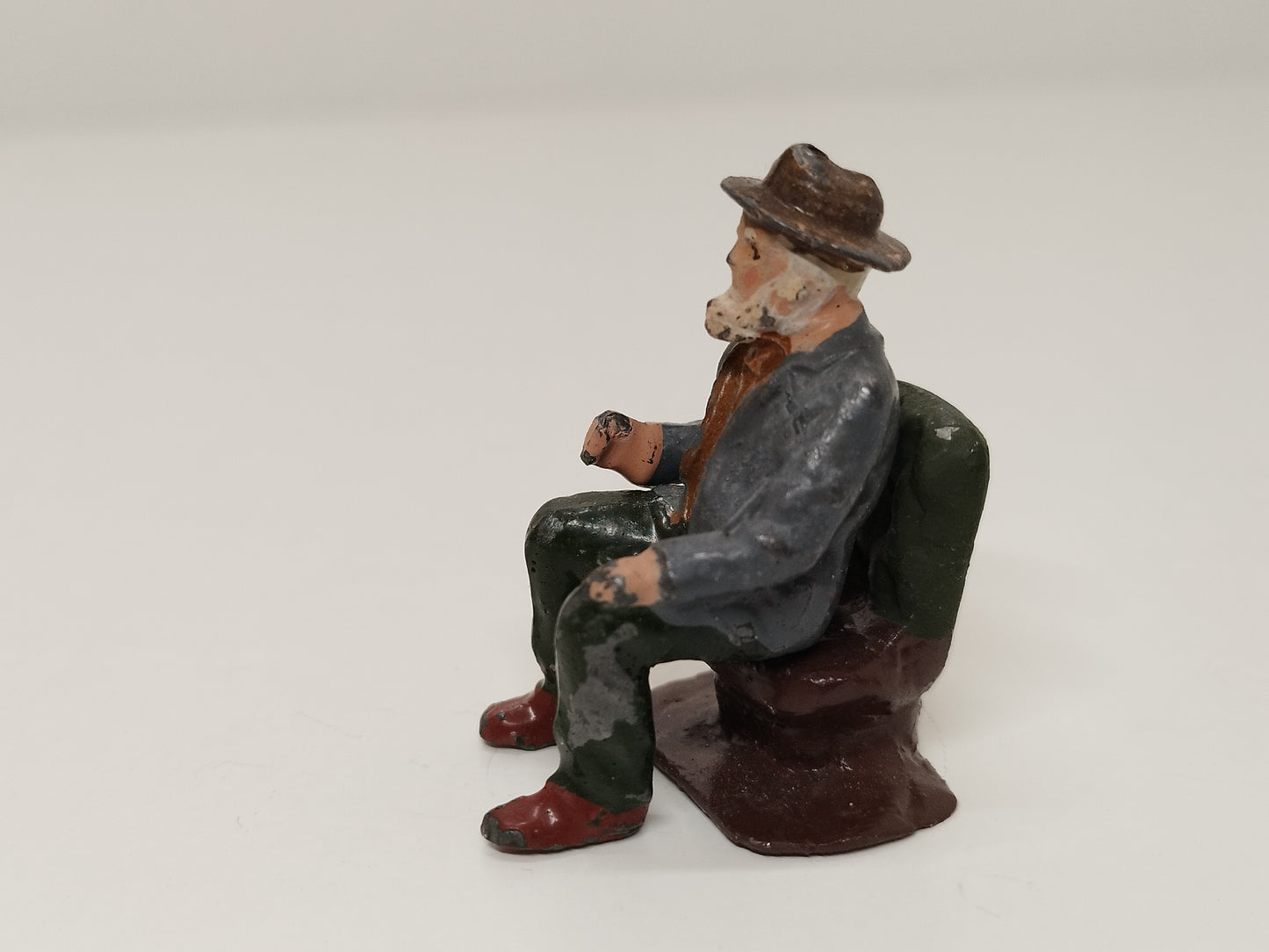 Britains Pre War Lead "Aged Man" with Chair