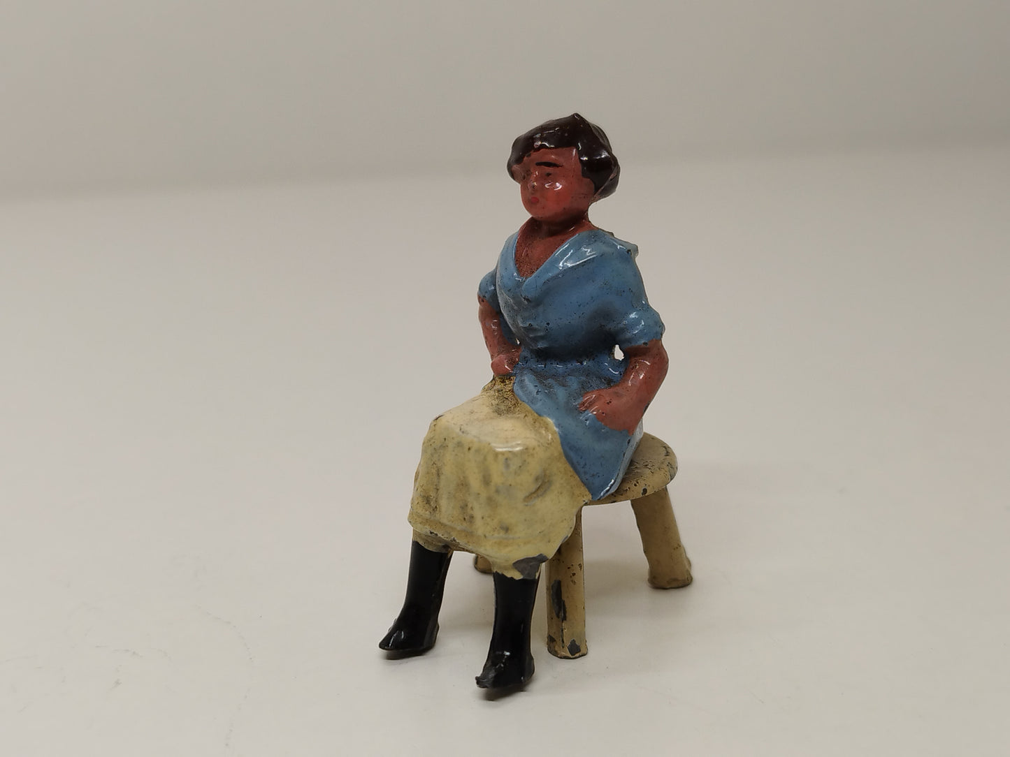 Britains Pre-War Home Farm "Seated Lady" and Three Legged Stool