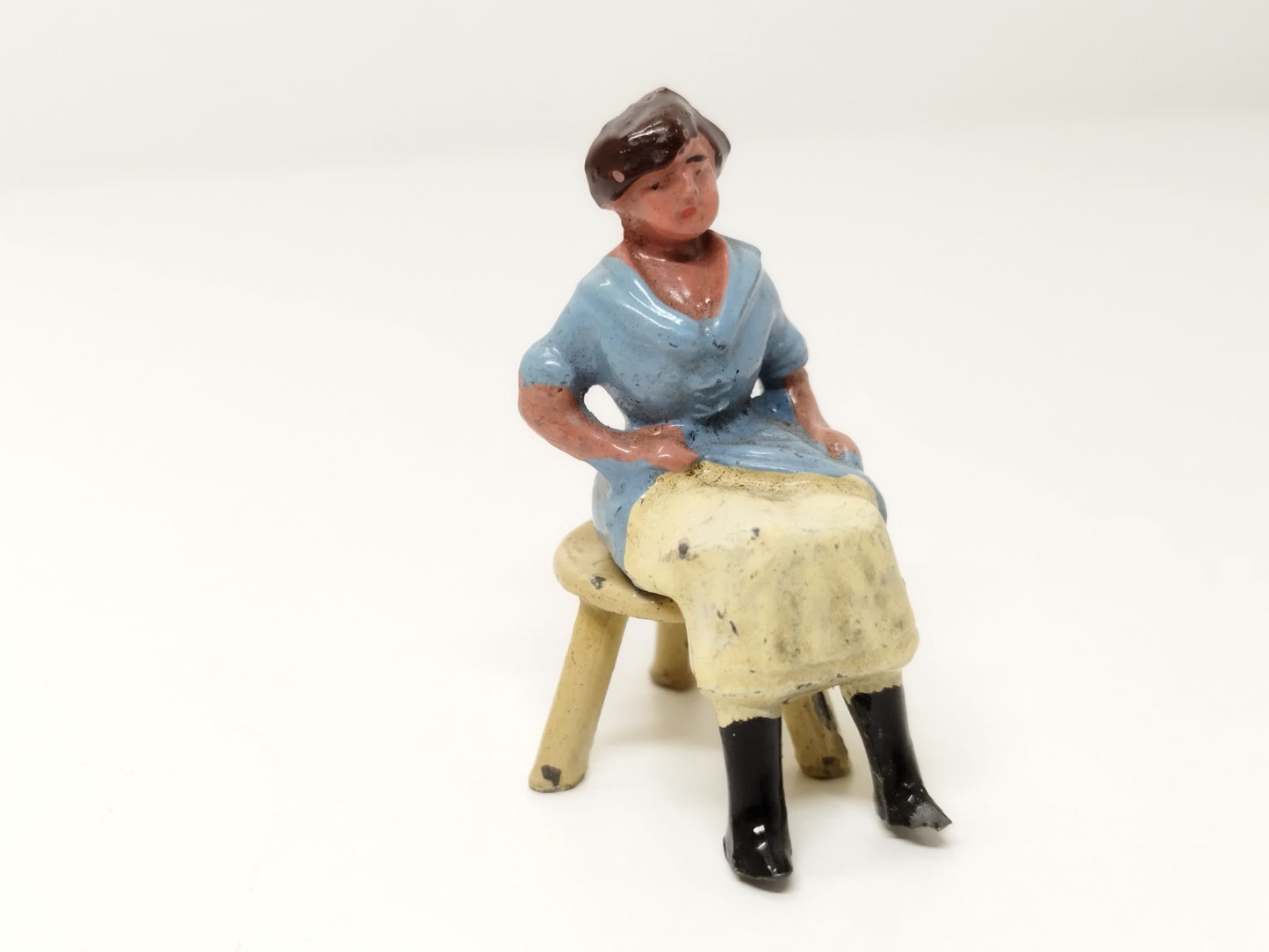 Britains Pre-War Home Farm "Seated Lady" and Three Legged Stool