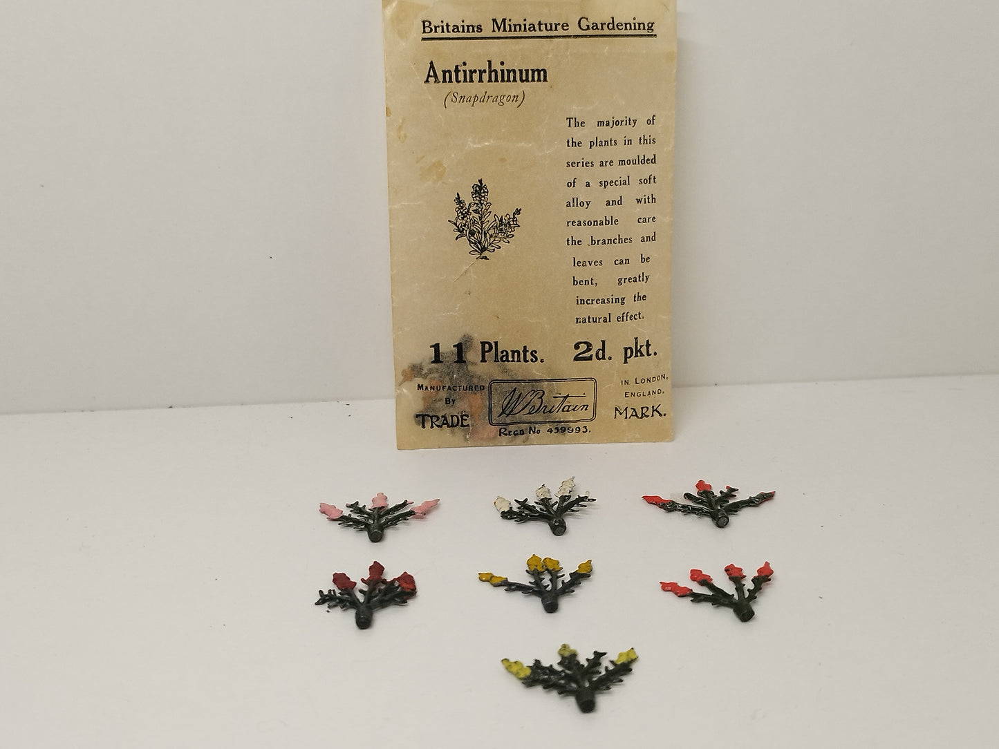 Britains Pre-War Floral Garden Wax Packet Flowers - Antirrhinum