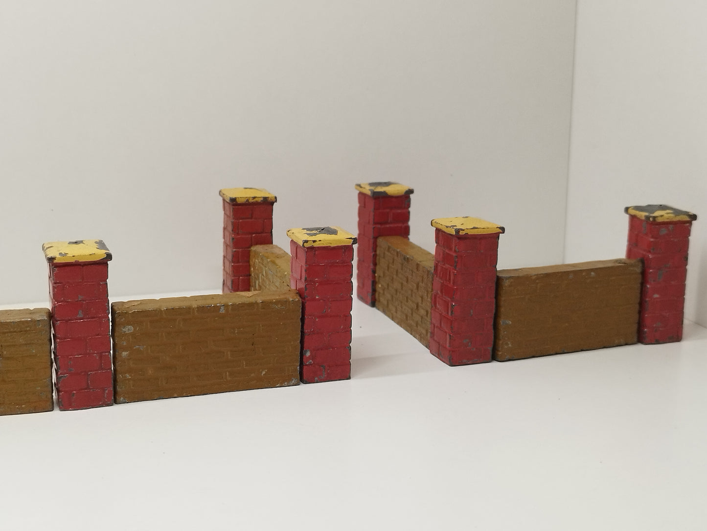 F.G Taylor Barrett PreWar Lead Red Brick Pillars and Wall Sections - Rare