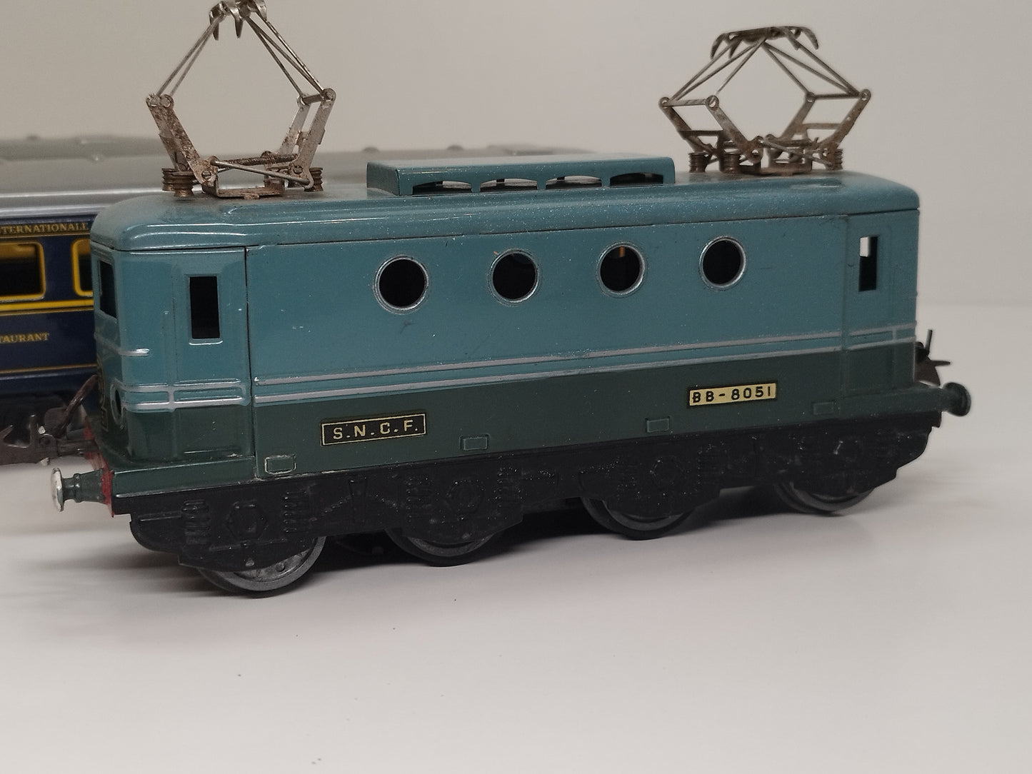 Train Hornby "Le Drapeau" French 20v Overhead Electric Train Set - 1950's