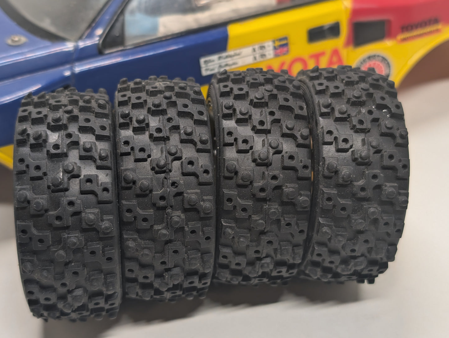 Vintage Tamiya Toyota Celica GrB 1/10 RC Body Shell Wheels and Tyres - Original