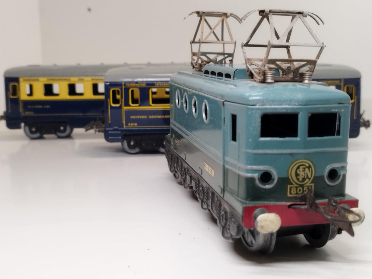 Train Hornby "Le Drapeau" French 20v Overhead Electric Train Set - 1950's