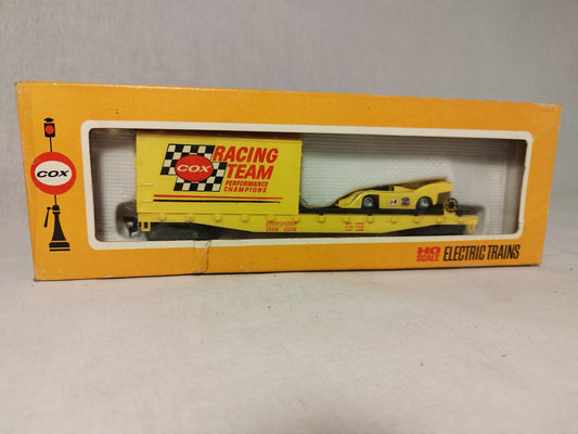 Cox HO/OO Gauge Half Box Car with Race Car Wagon - Very Rare!