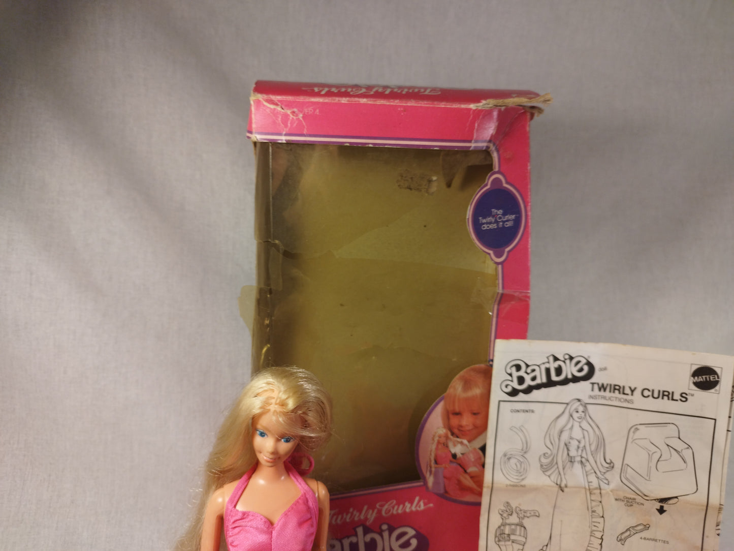 Mattel Taiwan Twirly Curls Barbie 1982 inc Box & Accessories