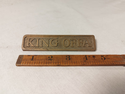 5" or 7 3/4" Gauge Cast Brass Loco Nameplate "King Offa"