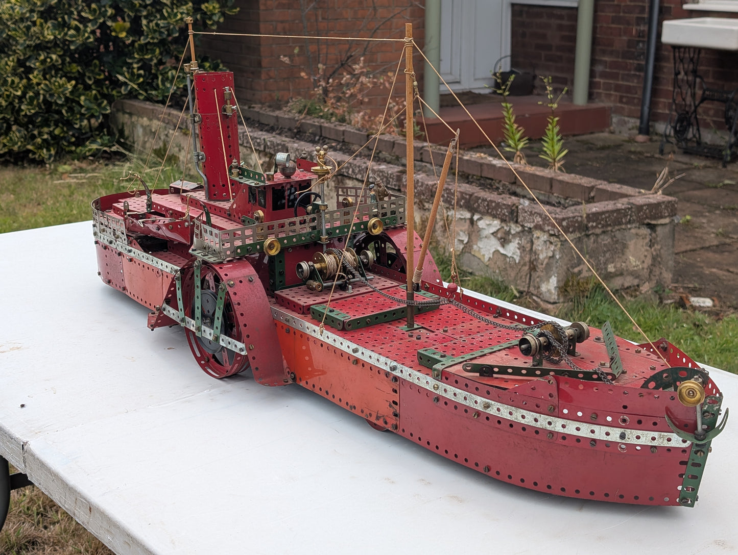 Meccano Shop Display Model Steam Ship with Motor