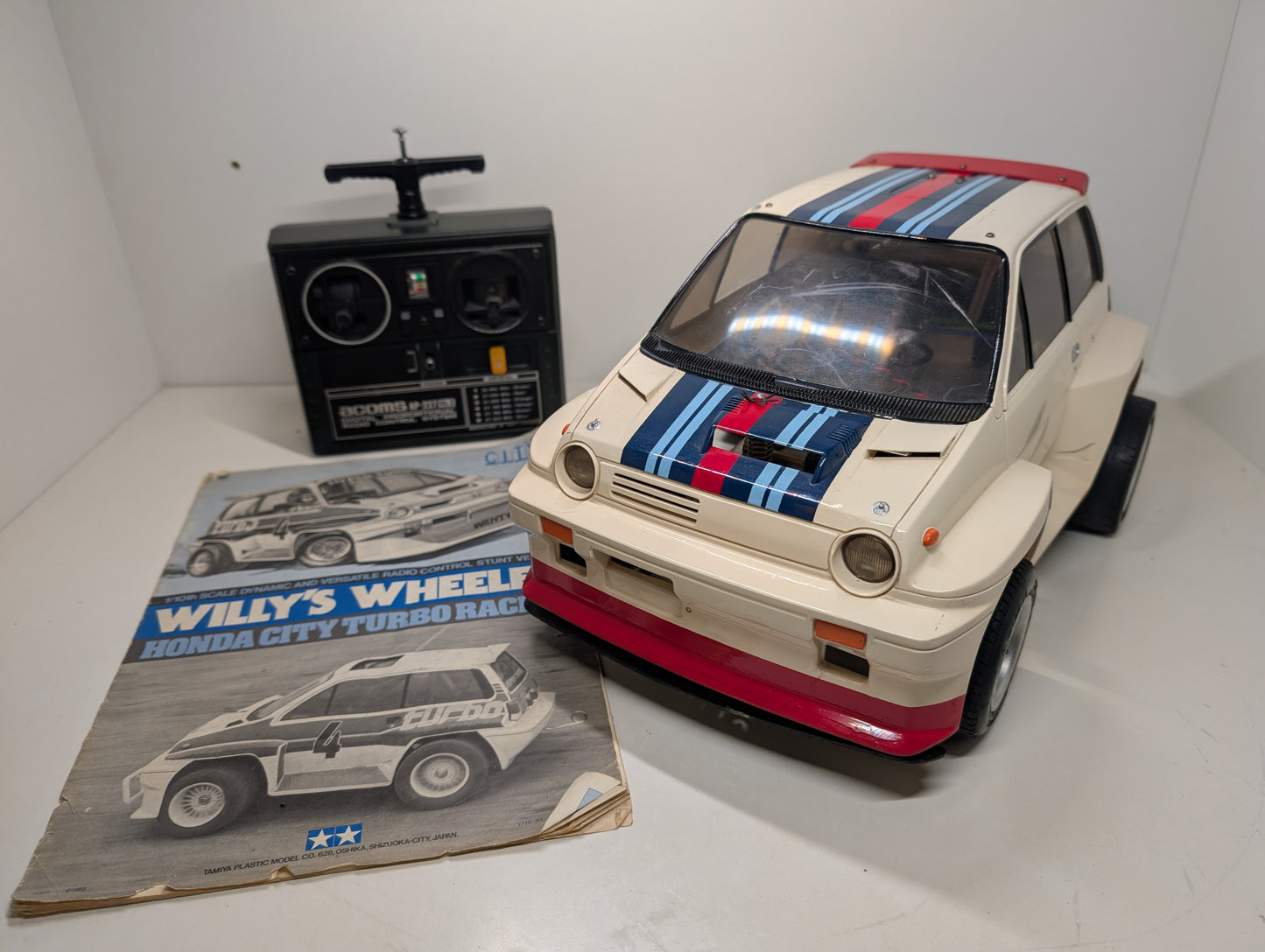 1983 Tamiya Willy's Wheeler Honda City Turbo 1/10 RC Car, Radio and Manual 5839 58039 - Very very rare Car