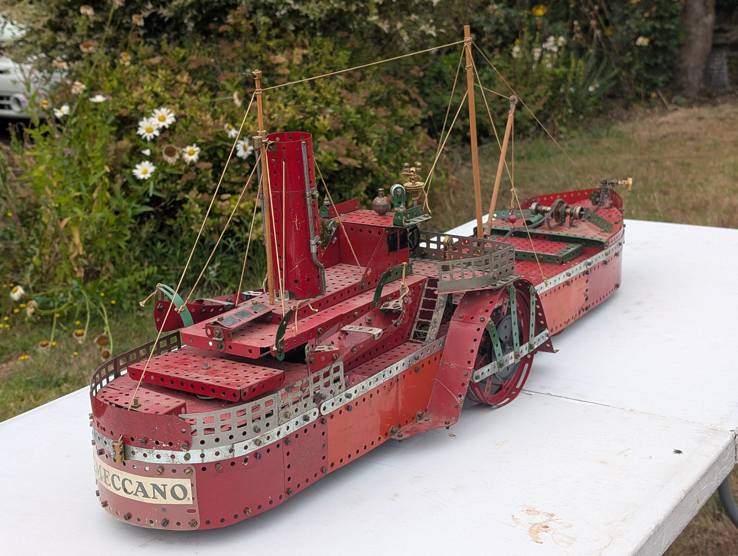 Meccano Shop Display Model Steam Ship with Motor