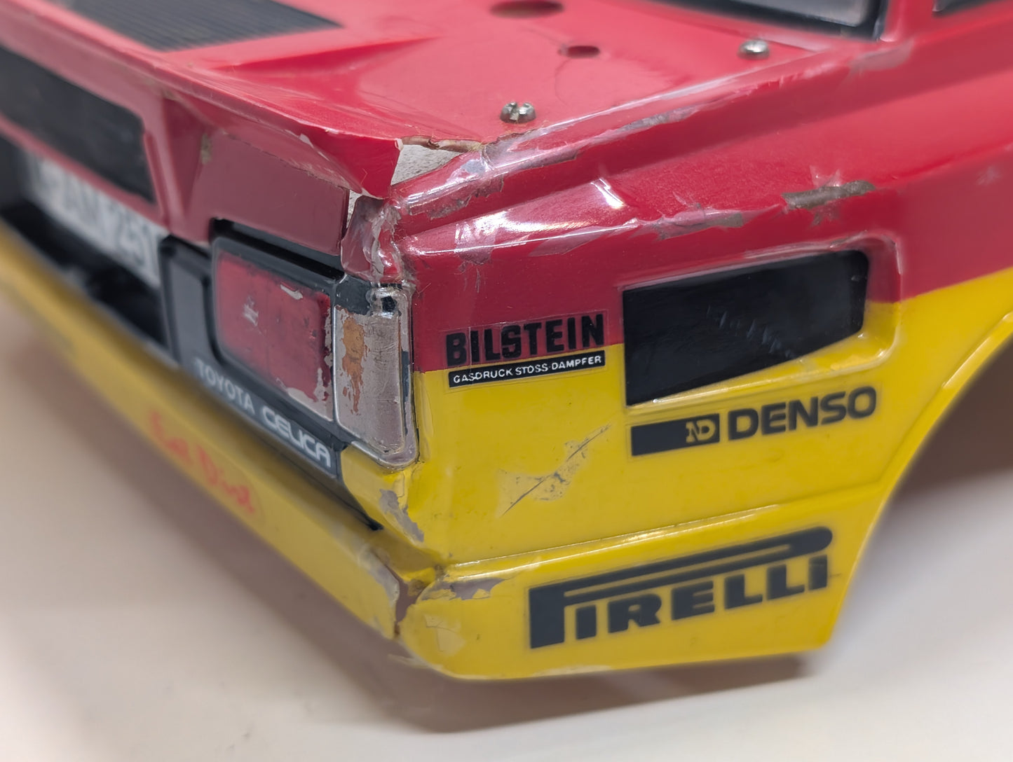 Vintage Tamiya Toyota Celica GrB 1/10 RC Body Shell Wheels and Tyres - Original